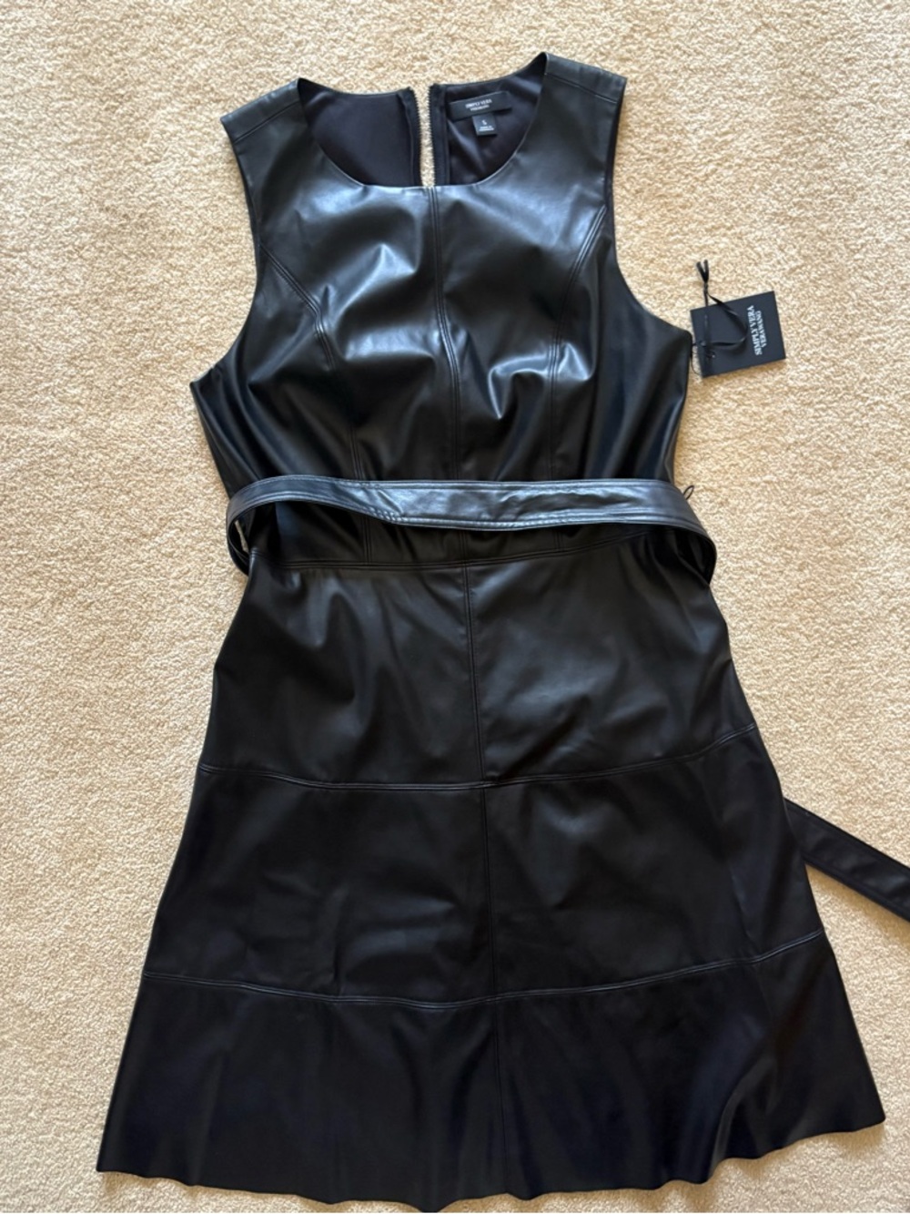 Women's Simply Vera Vera
Wang Black Faux-Leather
Dress NWT